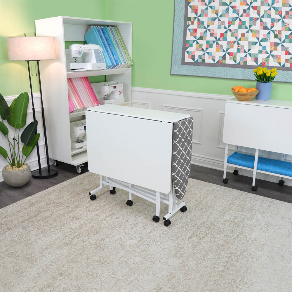 Arrow Cabinets Millie 3311 White Foldable Cutting Table with Integral Ironing Board Image 7