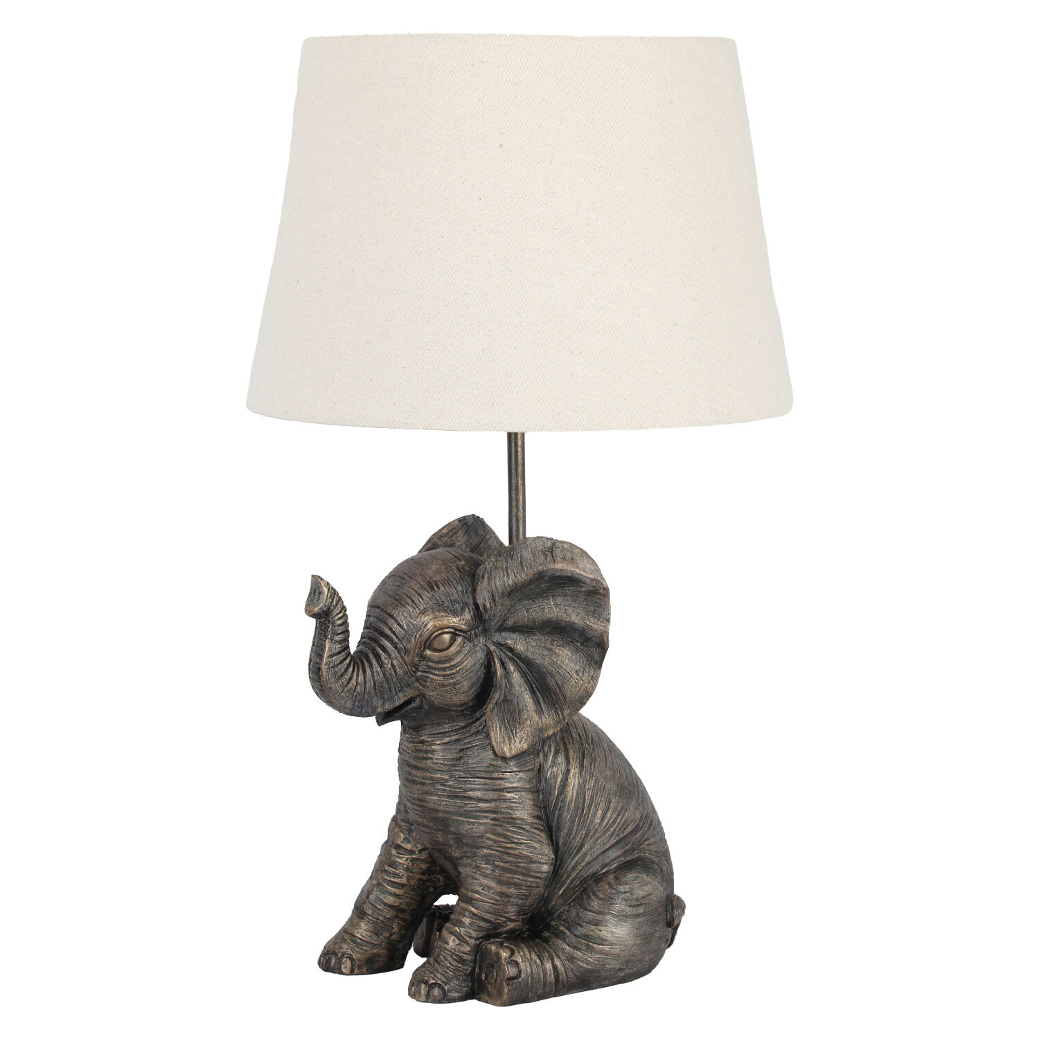 Grey Ebony Elephant Table Lamp Image 1