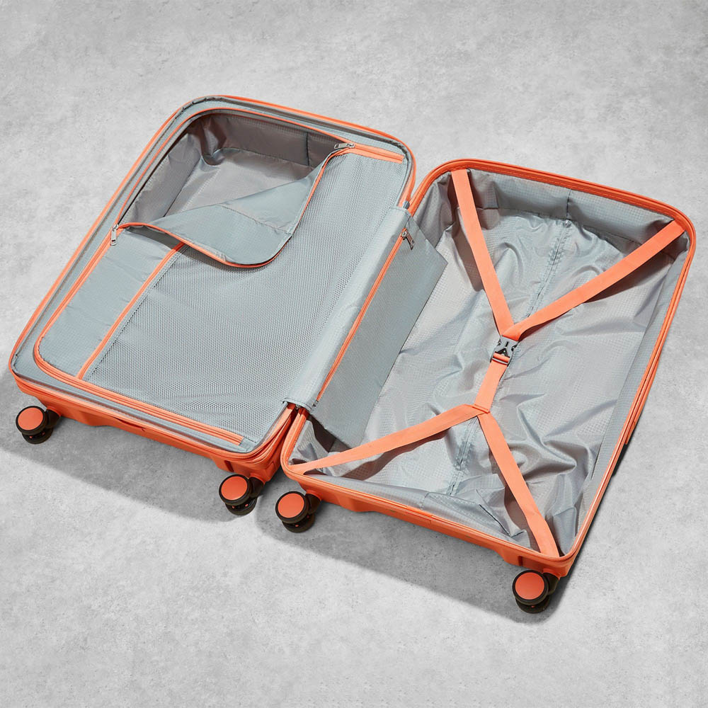 Rock Tulum Set of 3 Orange Hardshell Expandable Suitcases Image 5