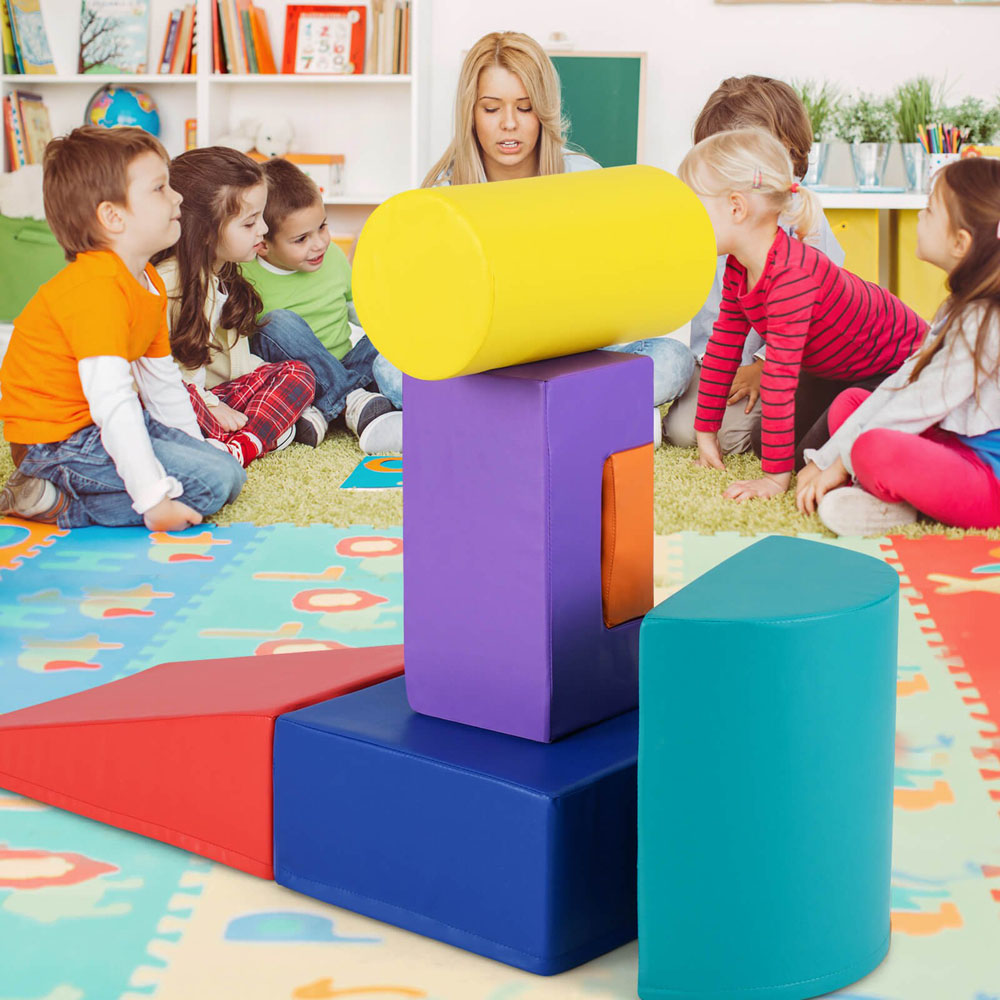 Costway Colourful Toddler Foam Climbing Blocks with PU Cover Image 4