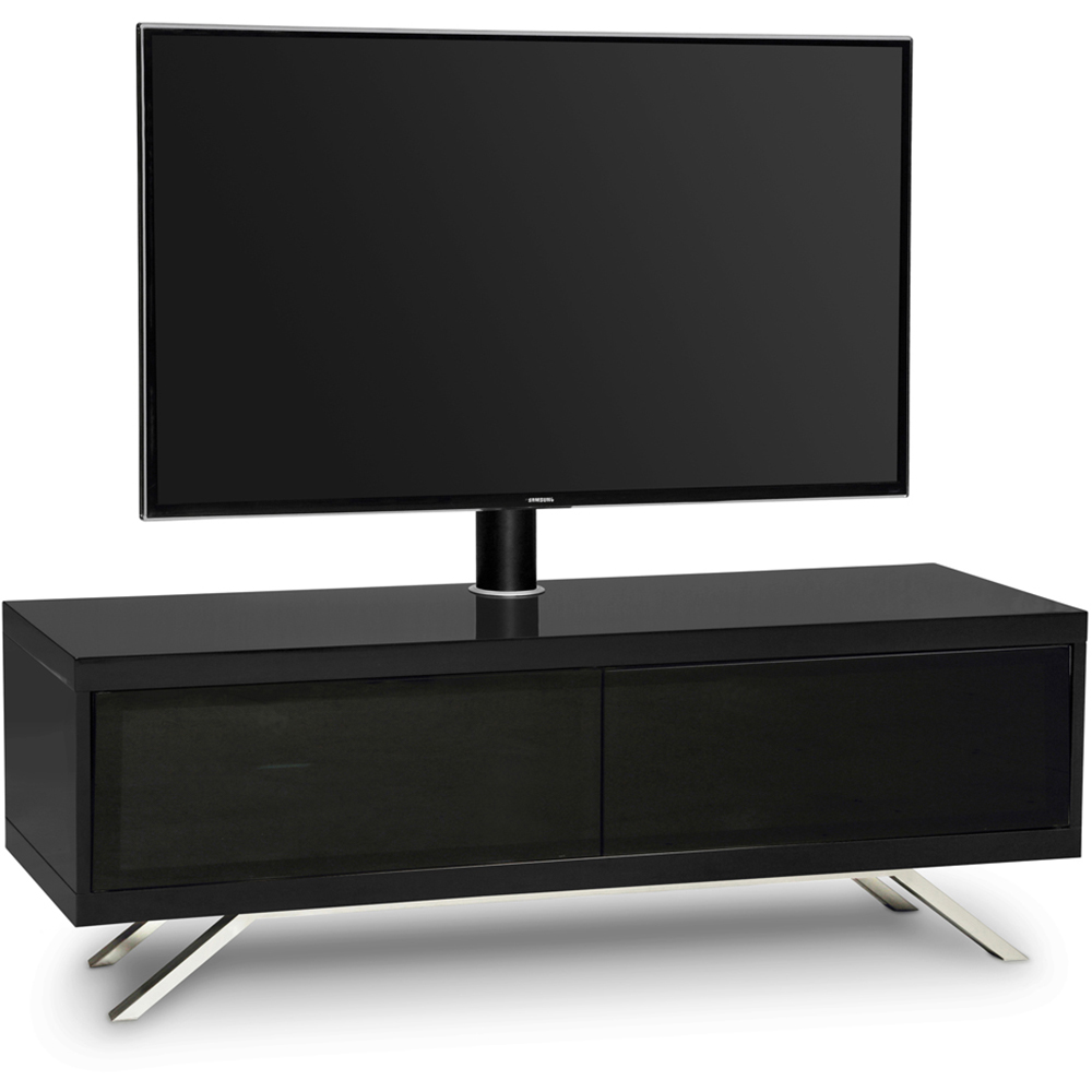 MDA Designs Tucana 1200 Hybrid 2 Drawer Black Complete TV Cabinet Image 2