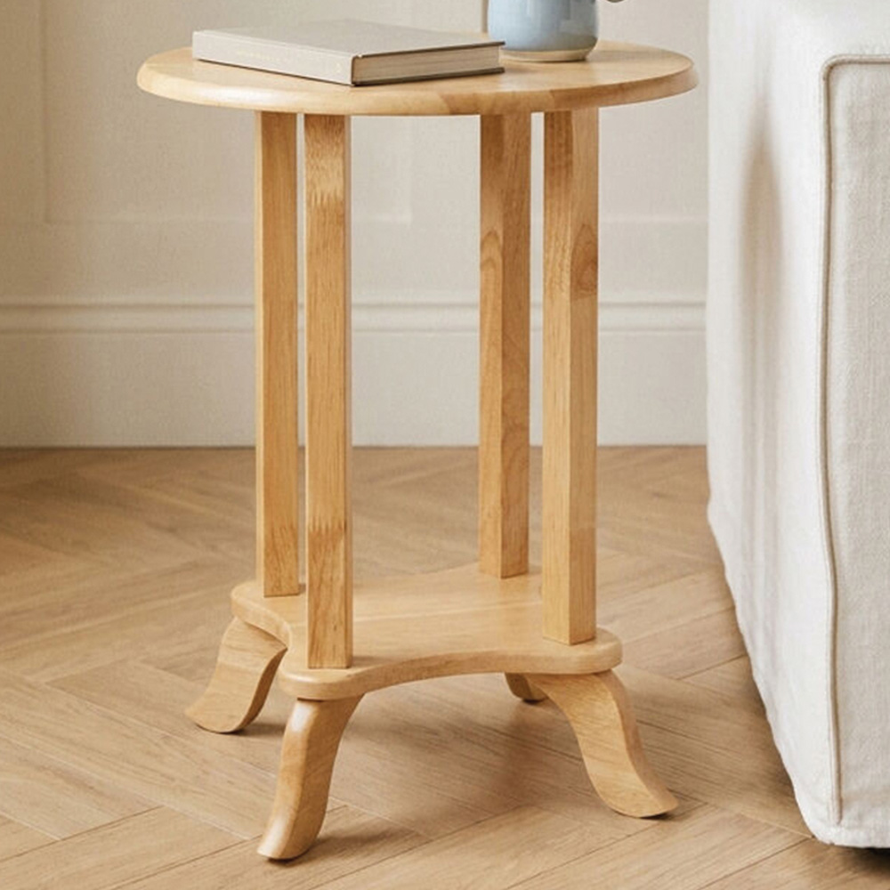 Premier Housewares Rubberwood Small Side Table Image 1