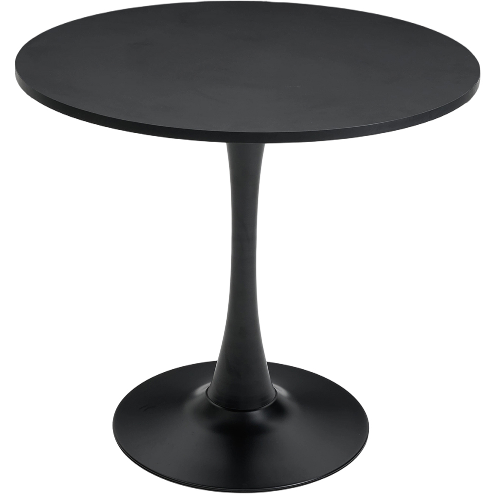 Living and Home 2 Seater Metal Base Modern Round Dining Table Black Image 3