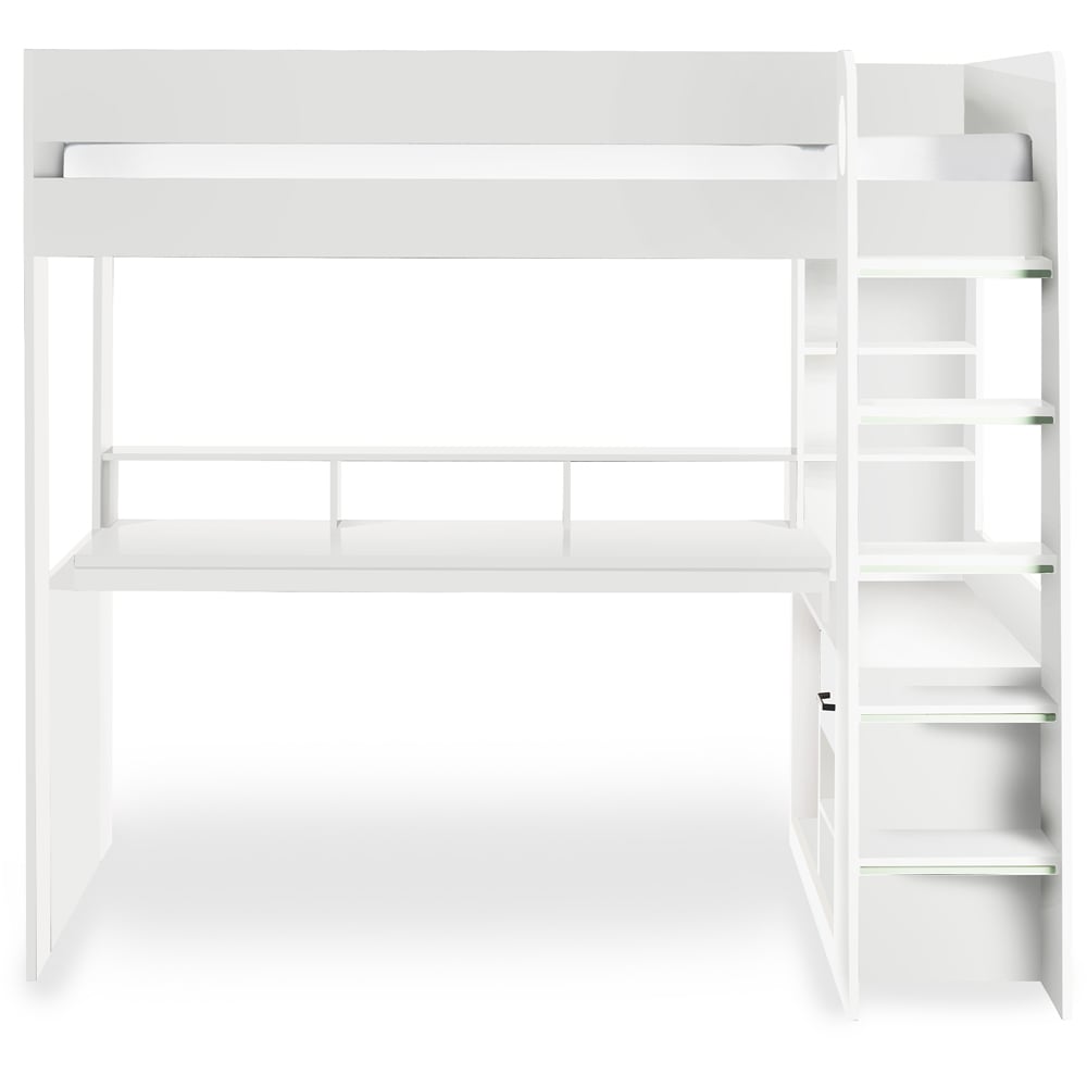 Julian Bowen Blaze All White Gaming Bunk Bed with Storage Image 3