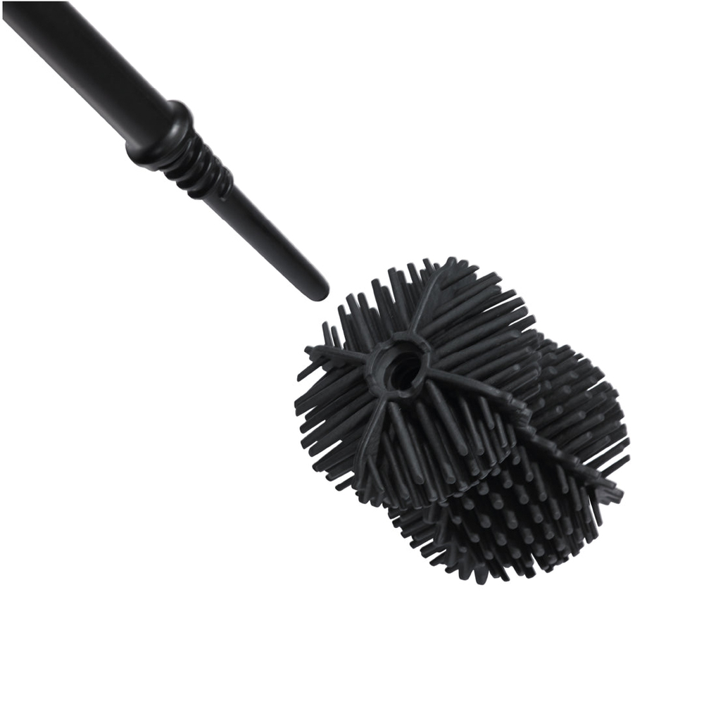 ReBorn Dark Grey Recycled Plastic Toilet Brush with Replaceable Screw-in Heads Image 3