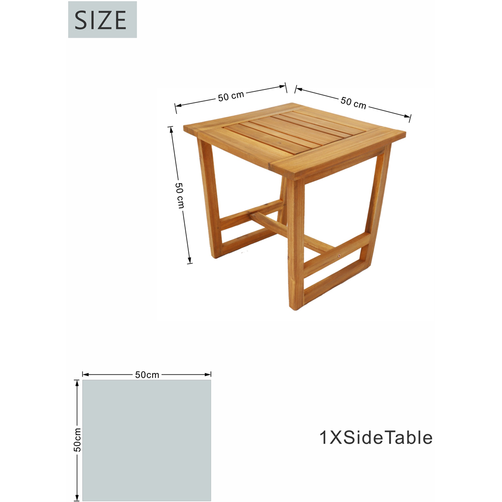 Direct Wicker Teak Finish Straight-Line Design Acacia Wood End Table Image 5