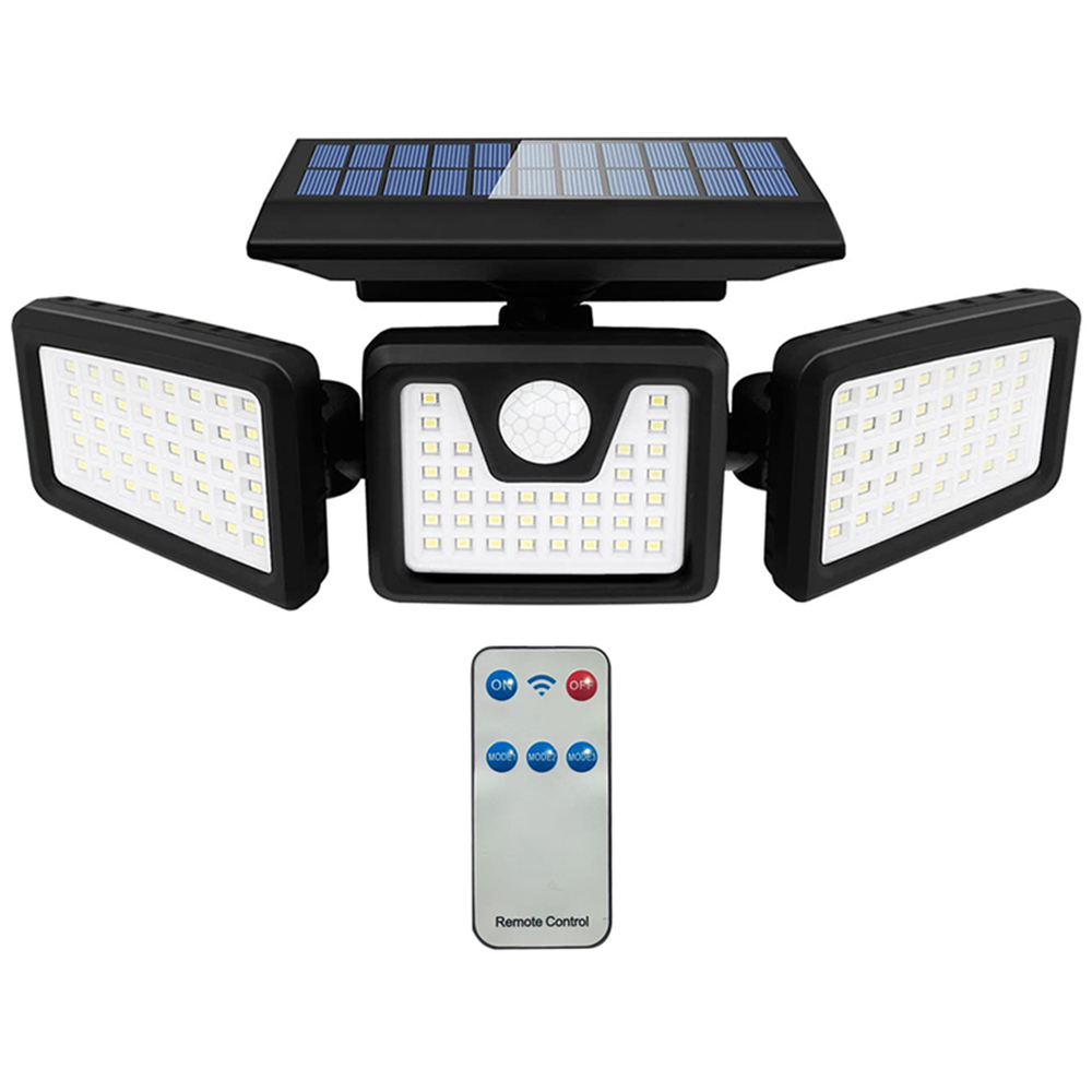 Ener-J Solar Sensor Wall Light with 3 Heads and Remote Image 1