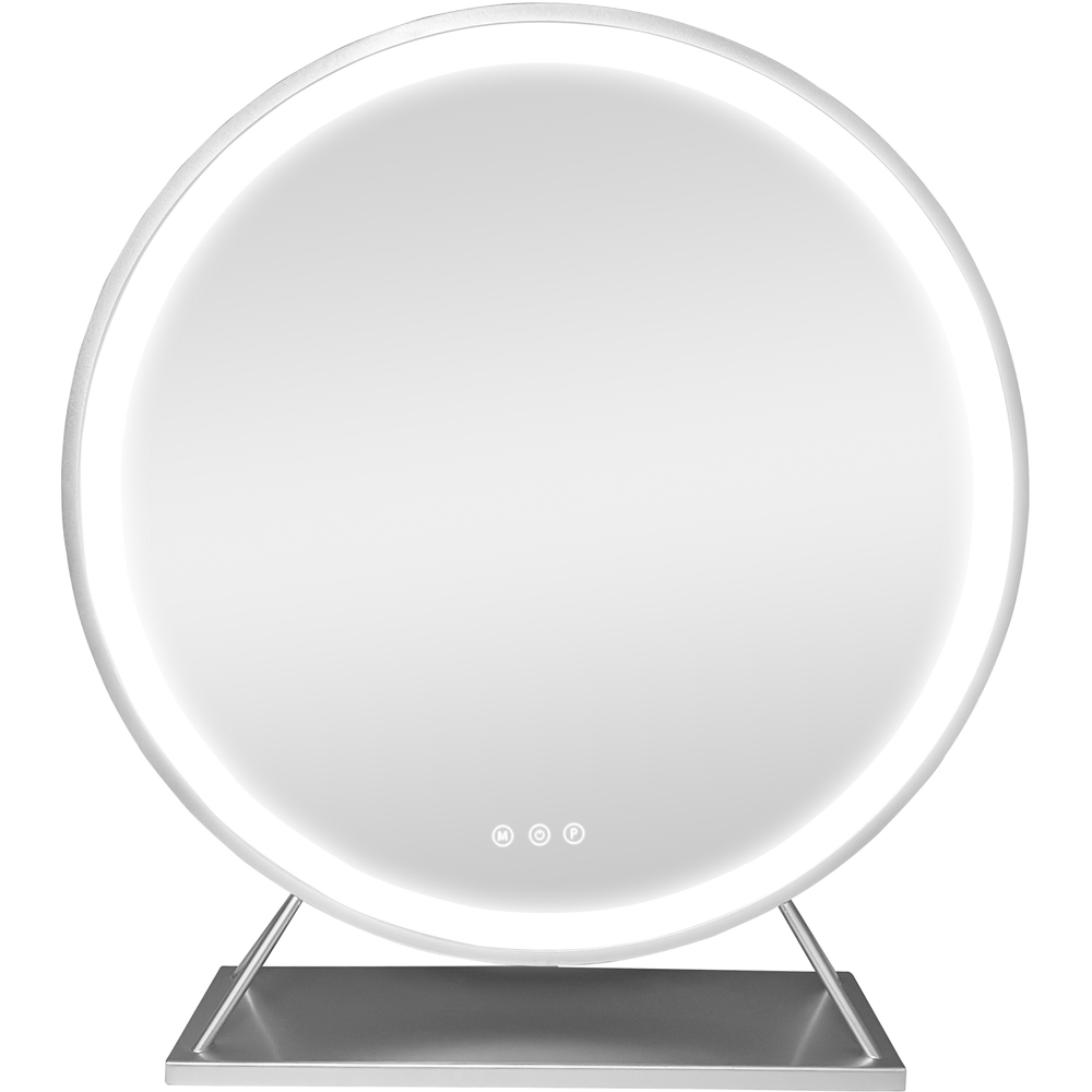 Round Standing Hollywood LED Mirror Silver Image 8