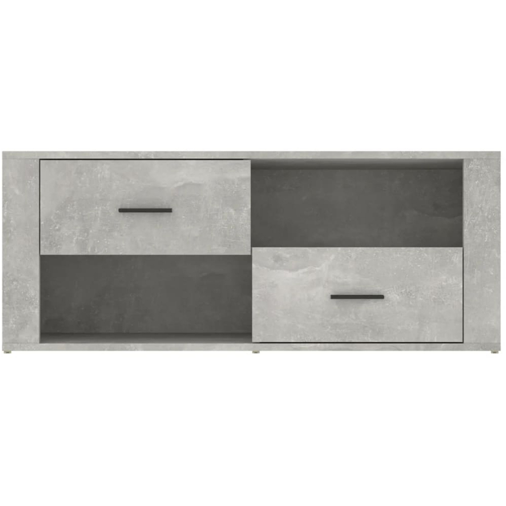 vidaXL 2 Drawer 2 Shelf Concrete Grey TV Cabinet Image 5