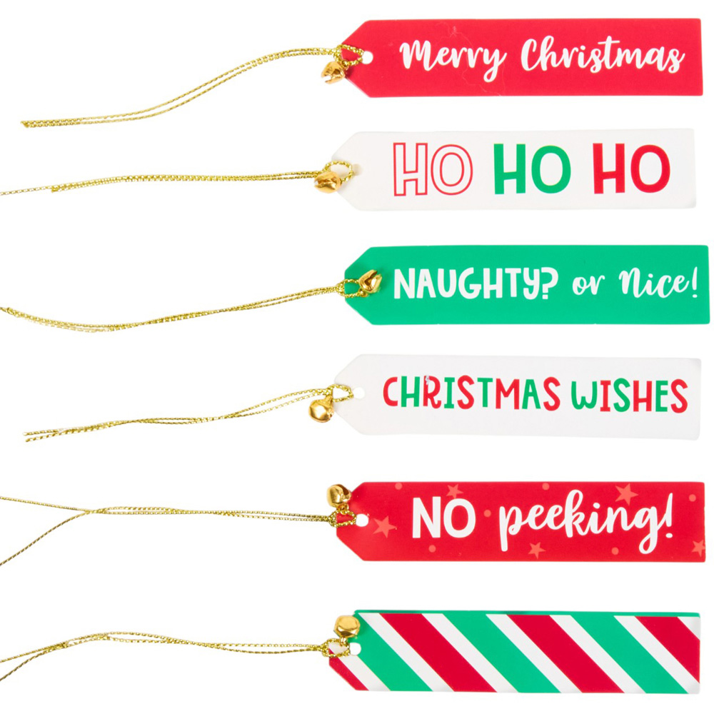Pack of 12 Candy Cane Luxury Gift Tags | Wilko