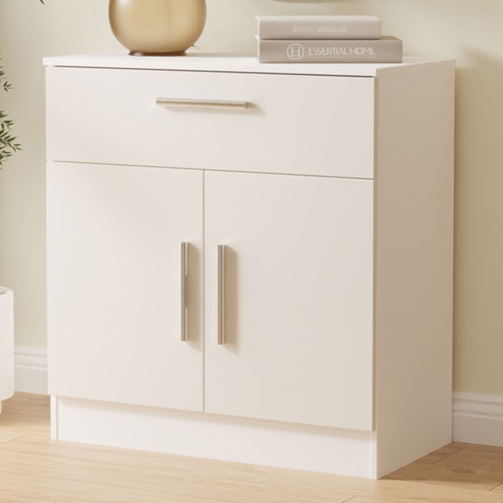 Crowndale Contrast 2 Door Single Drawer Grey Matt and White Sideboard Ready Assembled Image 1