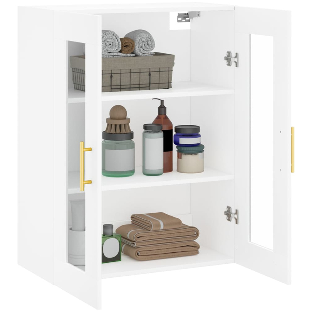 vidaXL 2 Glass Door White Wall Mounted Cabinet Image 5