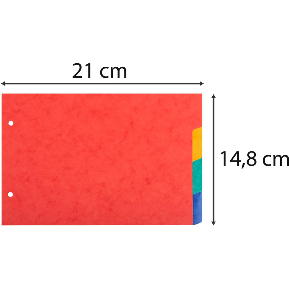Exacompta Assorted Colour Pressboard 4 Tab Divider 14.8 x 21cm 10 Pack Image 5