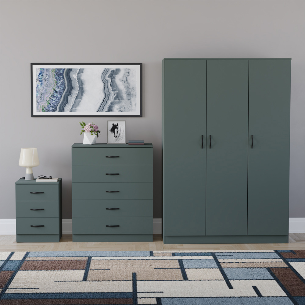 VIDA DESIGNS Riano Green 3 Piece Bedroom Furniture Set Image 2