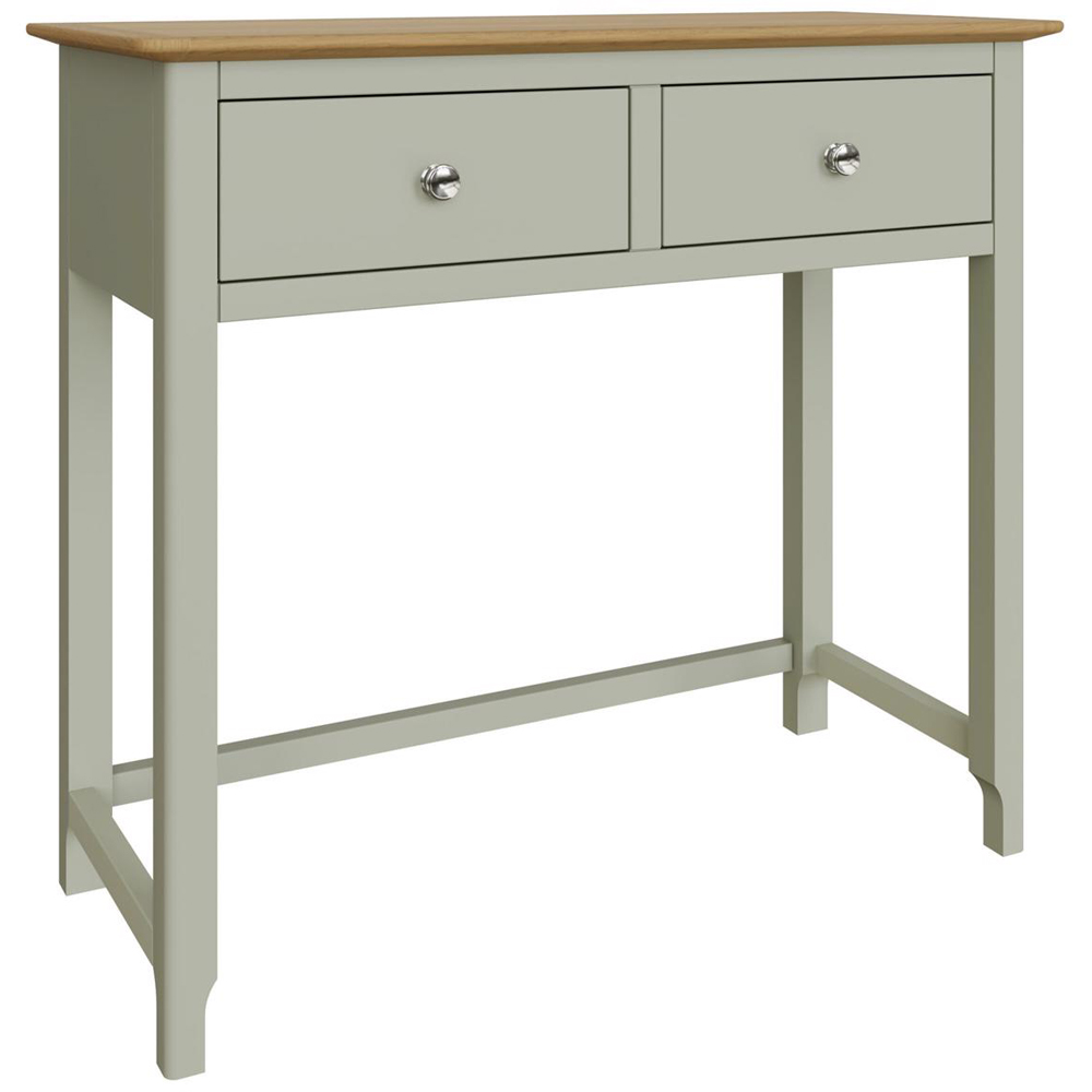 FWStyle Taberno 2 Drawer Sage Green and Oak Dressing Table Image 2