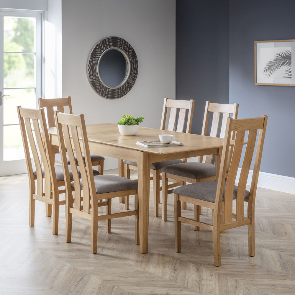 Julian Bowen Cotswold Set of 2 Oak and Veener Grey Dining Chair Image 8