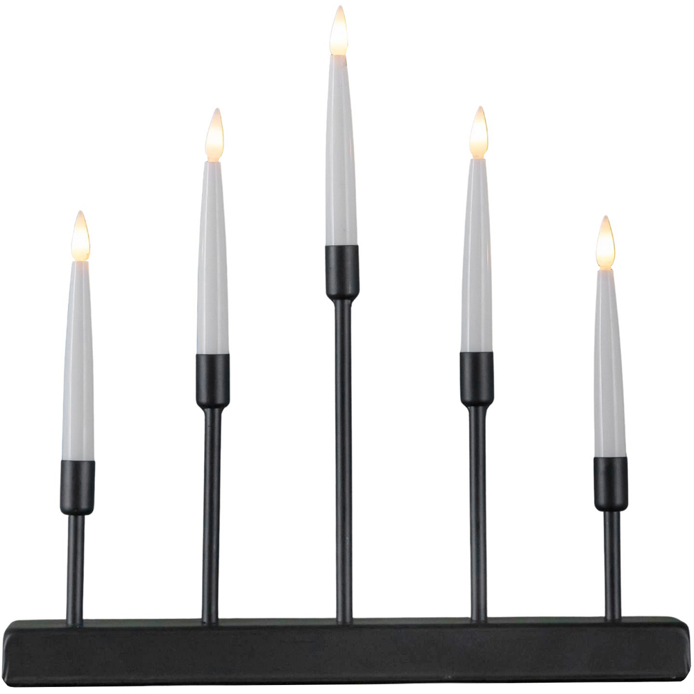 Samuel Alexander 5 Warm White LED Black Metal Light Up Christmas Candle Bridge 32cm Image 2