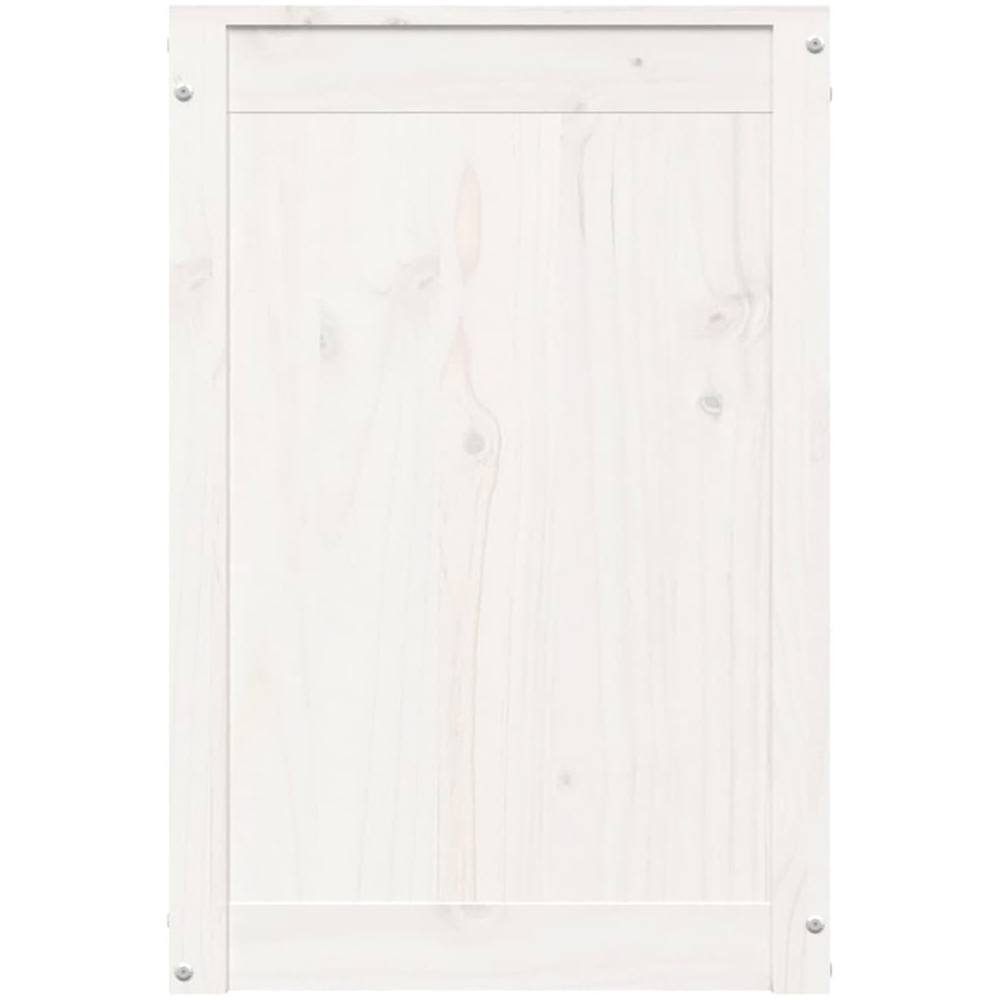 vidaXL White Solid Pine Wood Laundry Basket 44 x 44 x 66cm Image 5