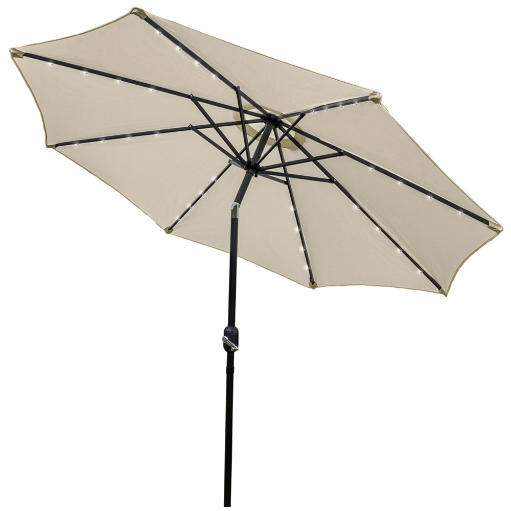 Monster Shop Cream Tilt Design LED Parasol 2.4m Image 3