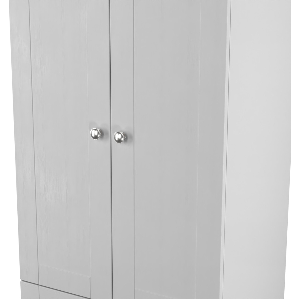 Crowndale Sussex 2 Door 2 Drawer Grey Ash and Bardolino Oak Tall Wardrobe Ready Assembled Image 5