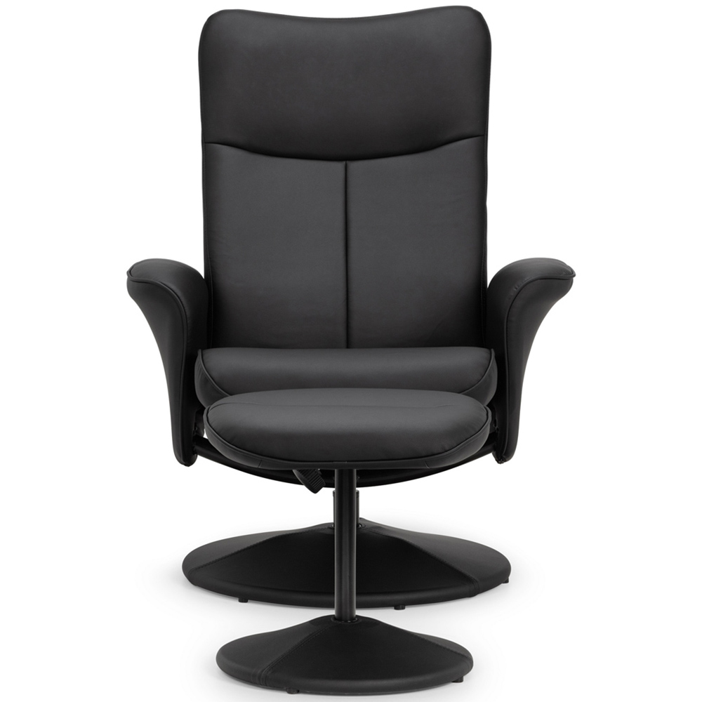 Julian Bowen Lugano Black Faux Leather Recliner Chair with Footrest Image 3