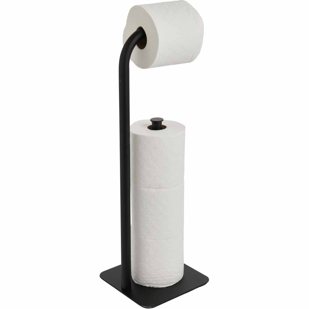 Wilko Black Freestanding Toilet Roll Holder Image 4