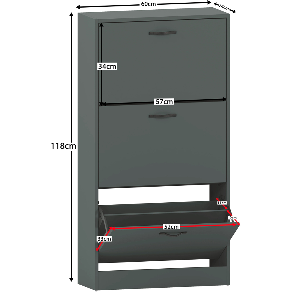 VIDA DESIGNS 3 Drawer Green Shoe Cabinet Image 9