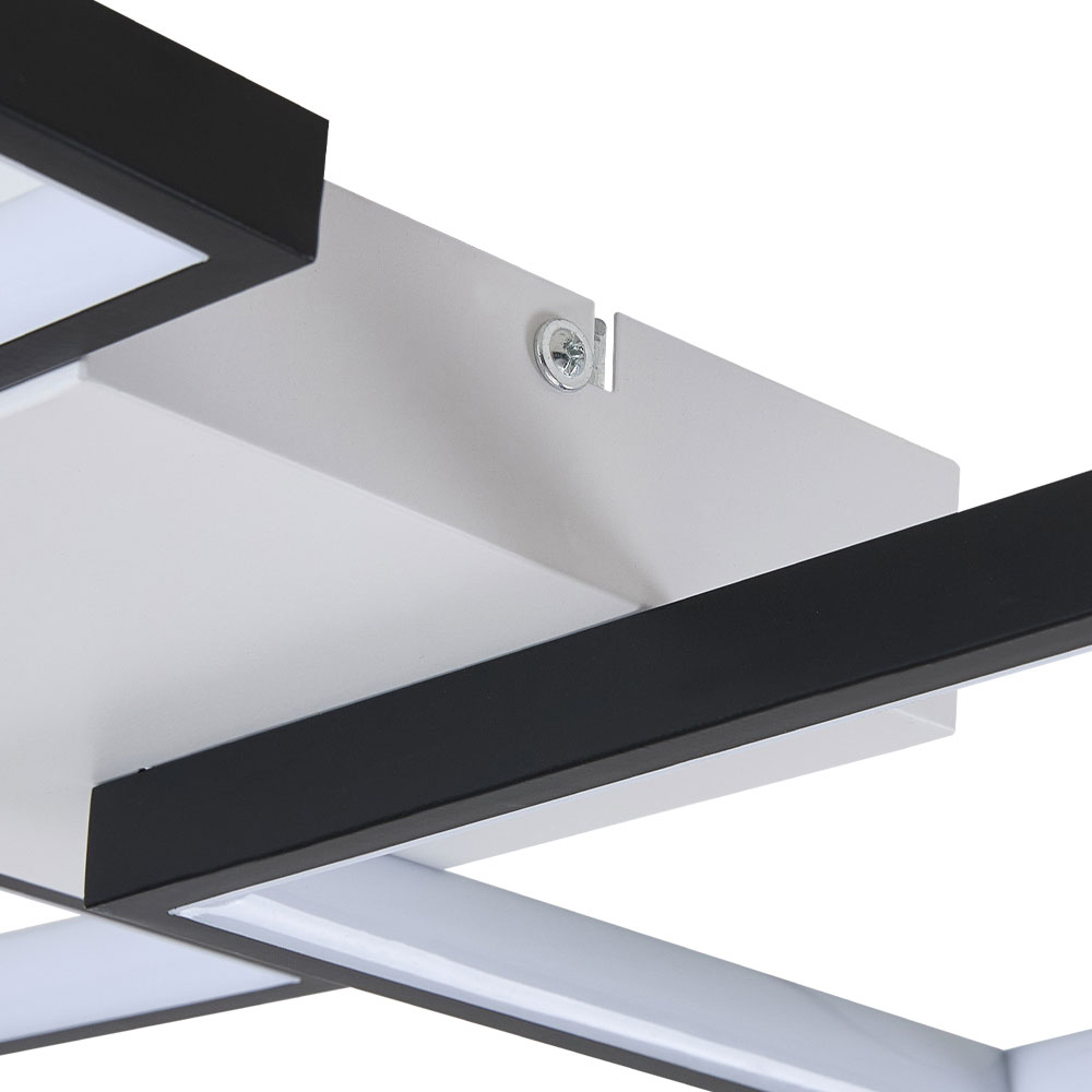 Living and Home Black 3 Square LED Ceiling Light with Remote Image 4