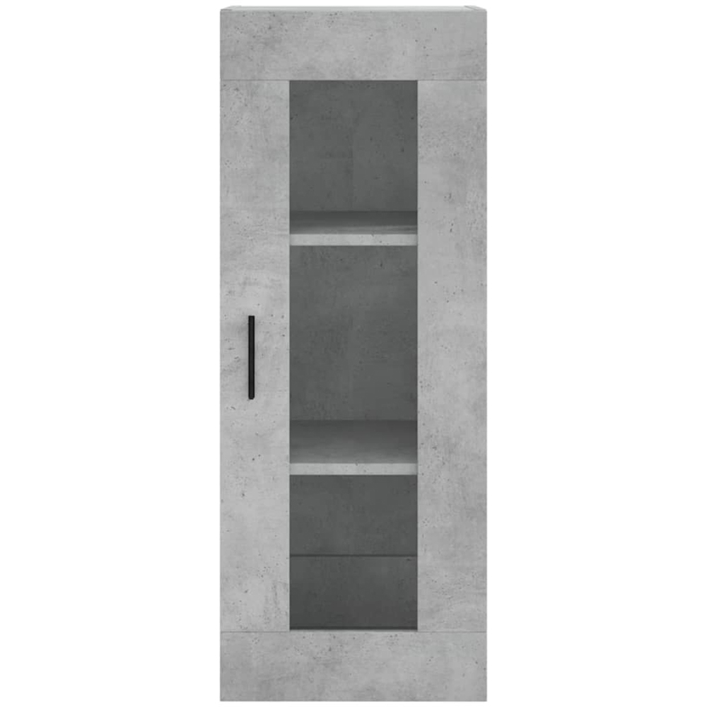 vidaXL Single Glass Door 3 Shelf Concrete Grey Highboard Image 6