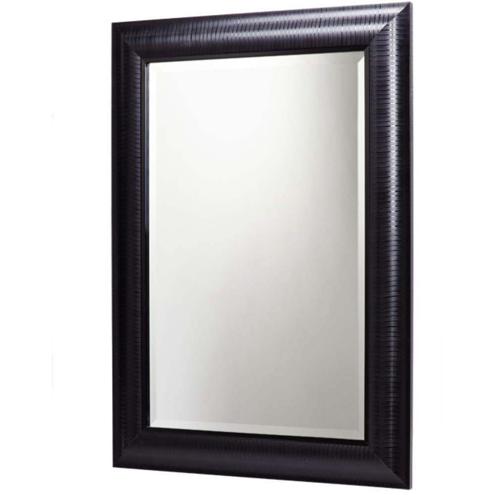 Yearn Black Textured Wall Mirror 130 x 77cm Image 1