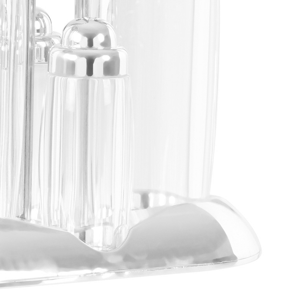 Premier Housewares Gozo Transparent and Silver Condiments Set 4 Pack Image 7