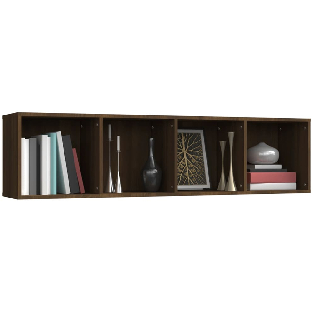 vidaXL 4 Shelf Brown Oak Wall Cabinet Image 5