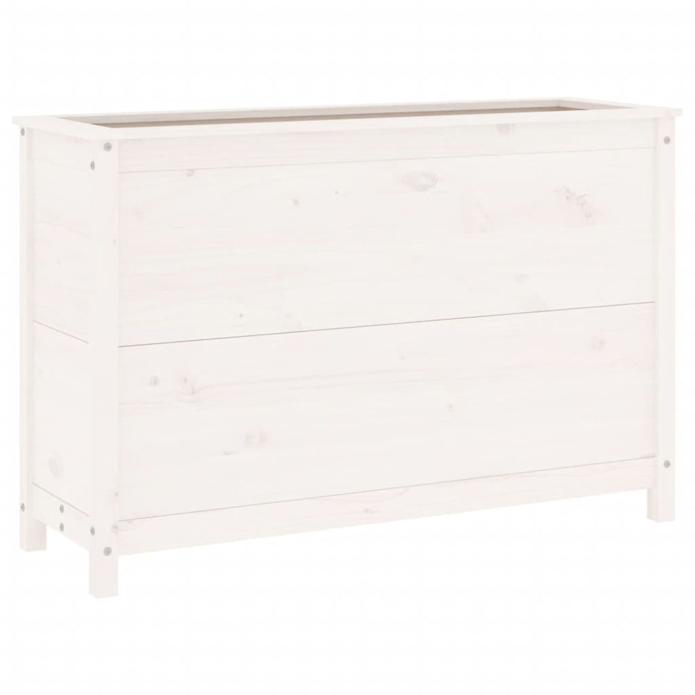 vidaXL White Solid Pine Wood Raised Garden Bed 119.5 x 40 x 78cm Image 1