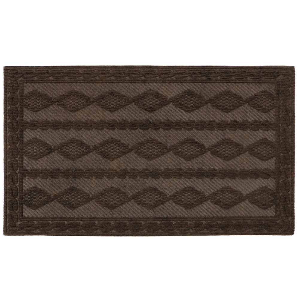 JVL Brown Knit Indoor Scraper Doormat 40 x 60cm Image 1