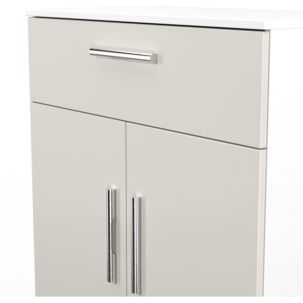 Crowndale Contrast 2 Door Single Drawer Grey Matt and White Sideboard Ready Assembled Image 5