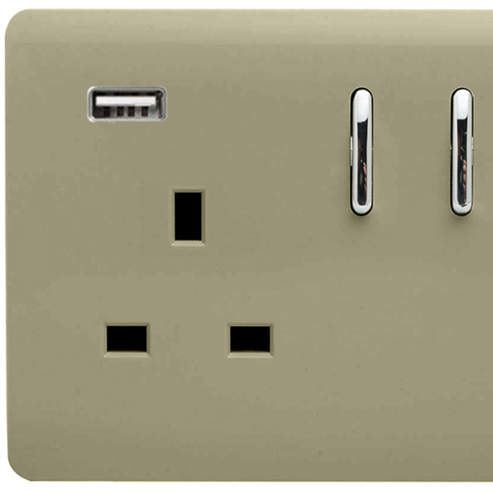 Trendi Switch 2 Gang 13amp 2 Port USB Designer Champagne Gold Plug Socket Image 2