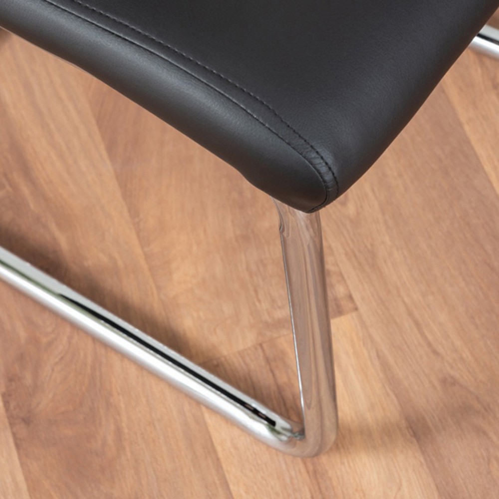 Furniturebox Molini Fortana 6 Seater Dining Set White Gloss Black and Chrome Image 7