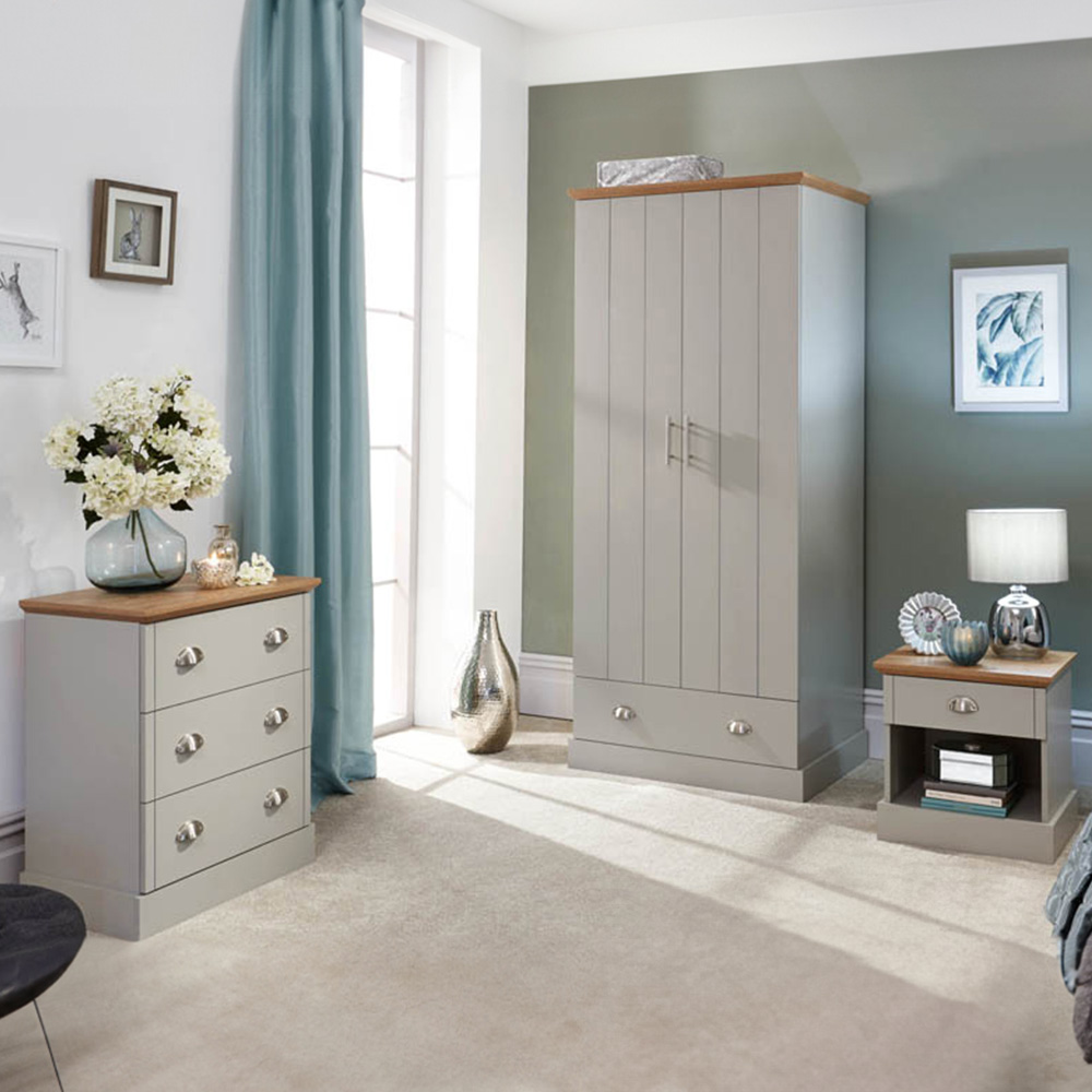 GFW Kendal Grey 3 Piece Bedroom Furniture Set Image 1