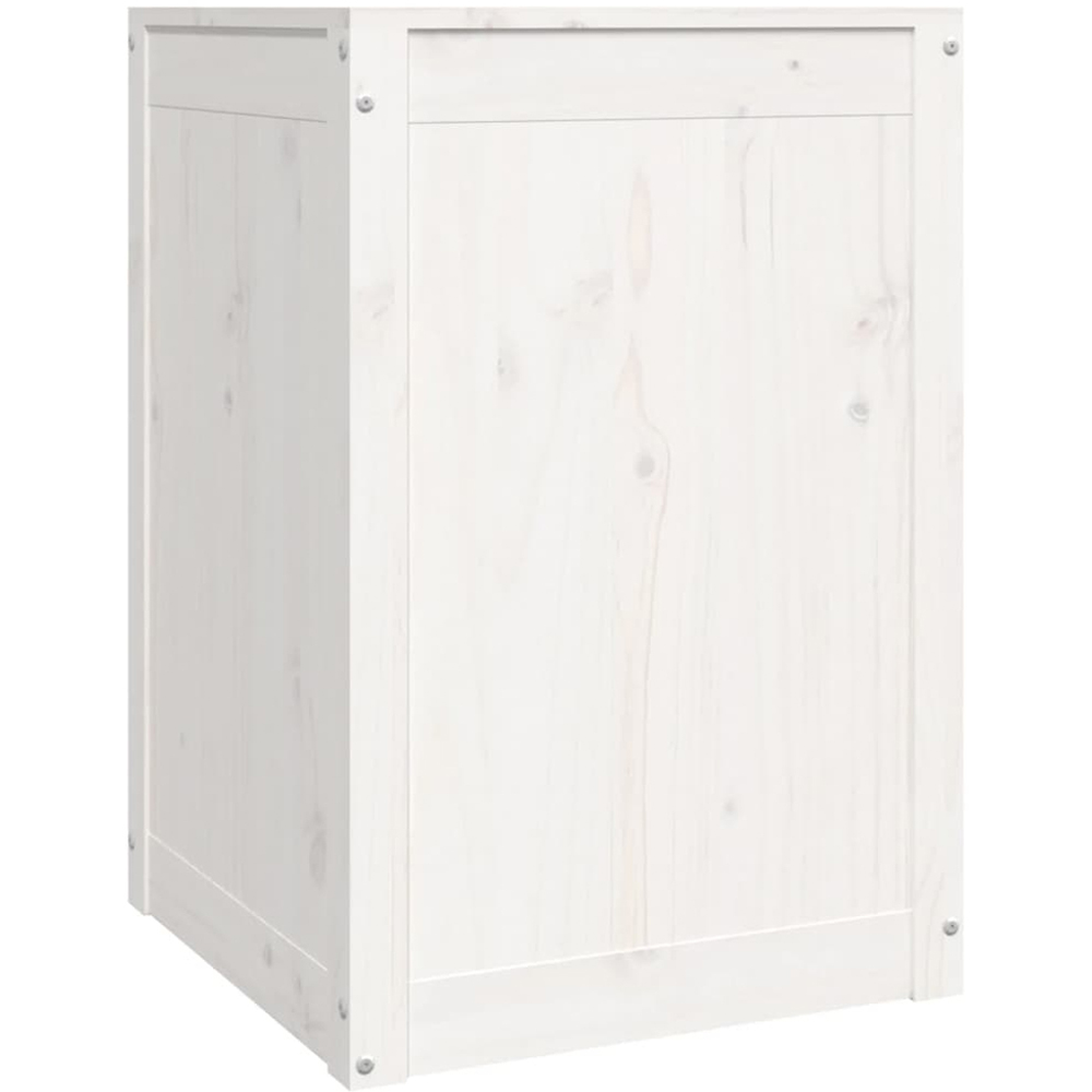 vidaXL White Solid Pine Wood Laundry Basket 44 x 44 x 66cm Image 4