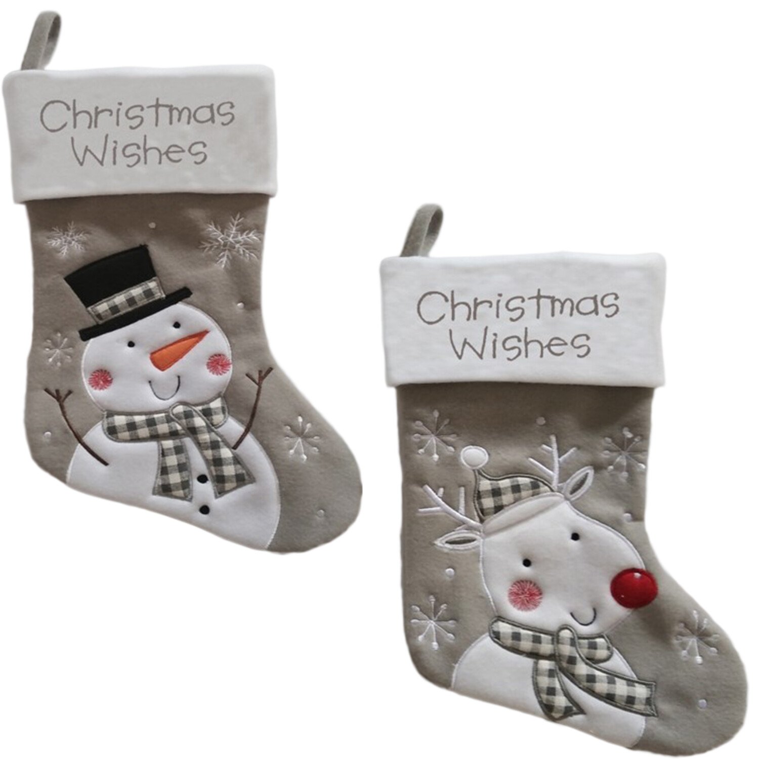 Grey Christmas Wishes Stocking Image