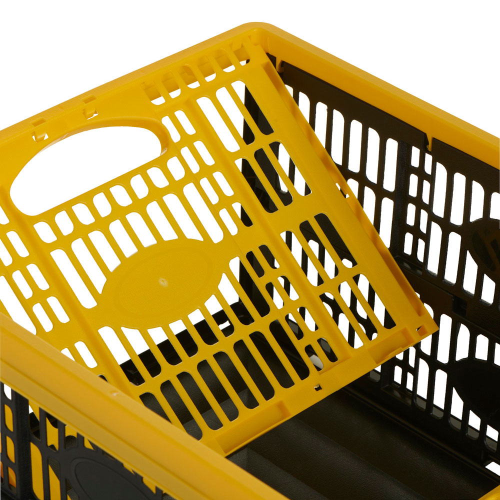Wilko Black and Yellow Medium Folding Crate Wilko