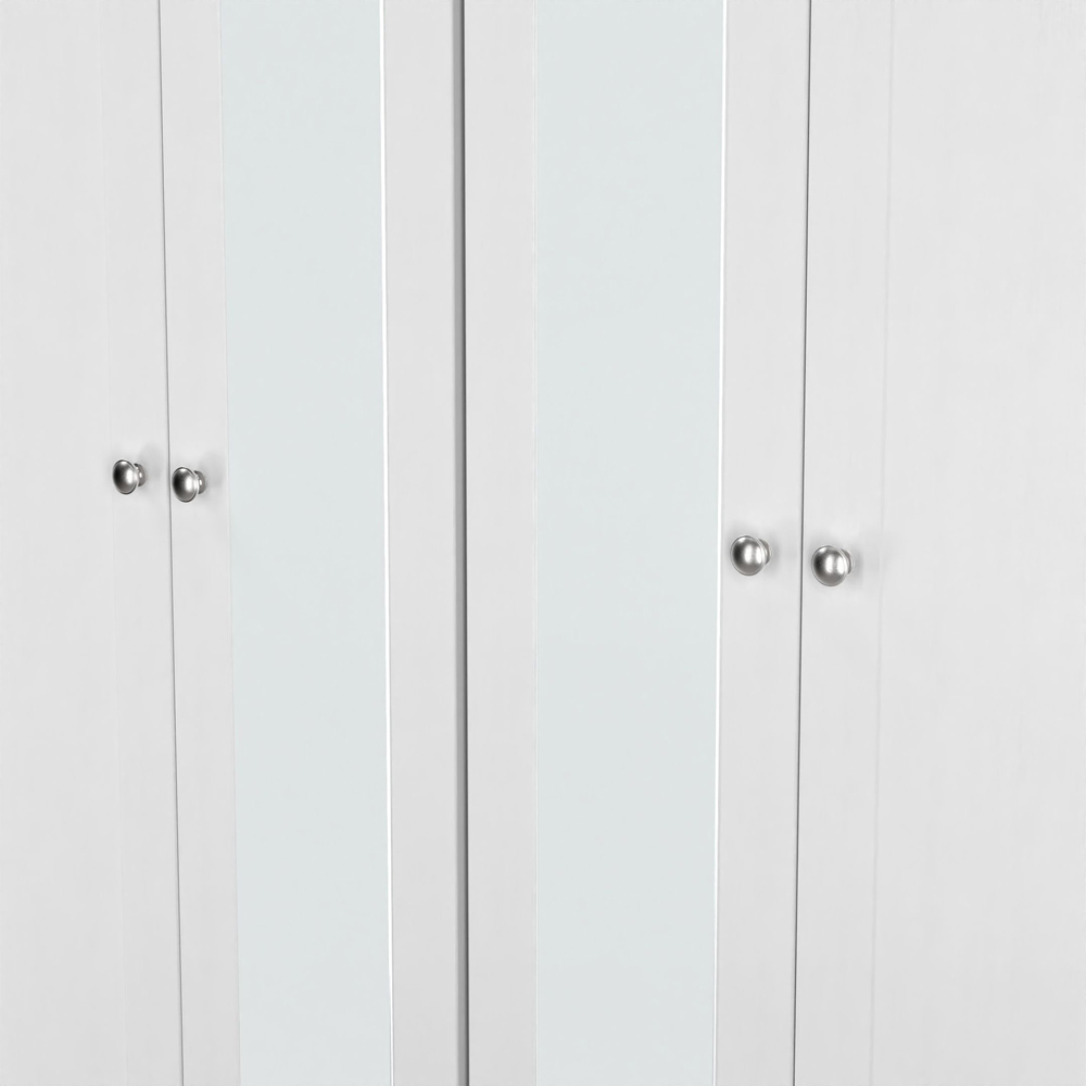 Crowndale Sussex 4 Door White Ash and Bardolino Oak Tall Mirror Wardrobe Ready Assembled Image 8