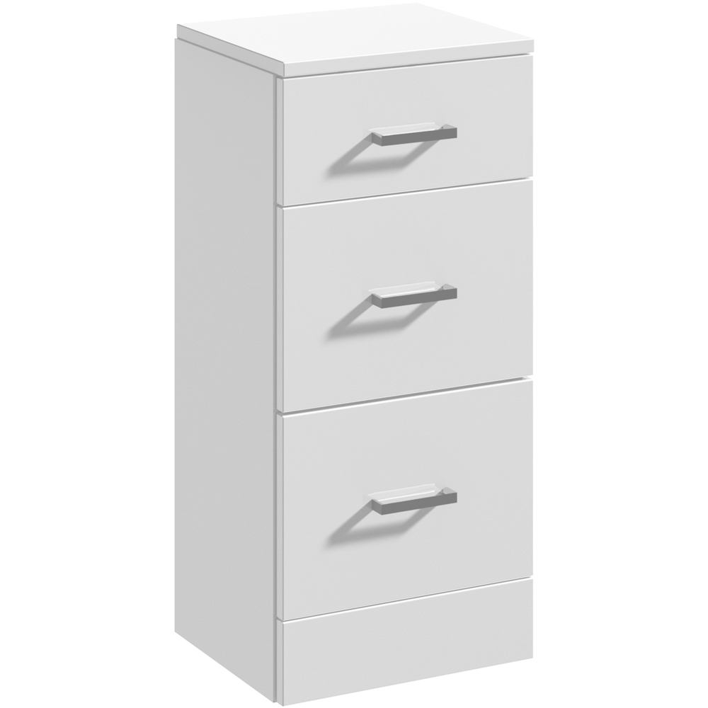 nuie Mayford 3 Drawer Gloss White Slim Floor Standing Unit Image 2