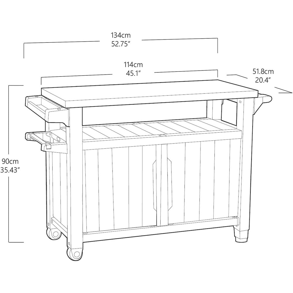 Keter Unity XL BBQ Table Black Image 8