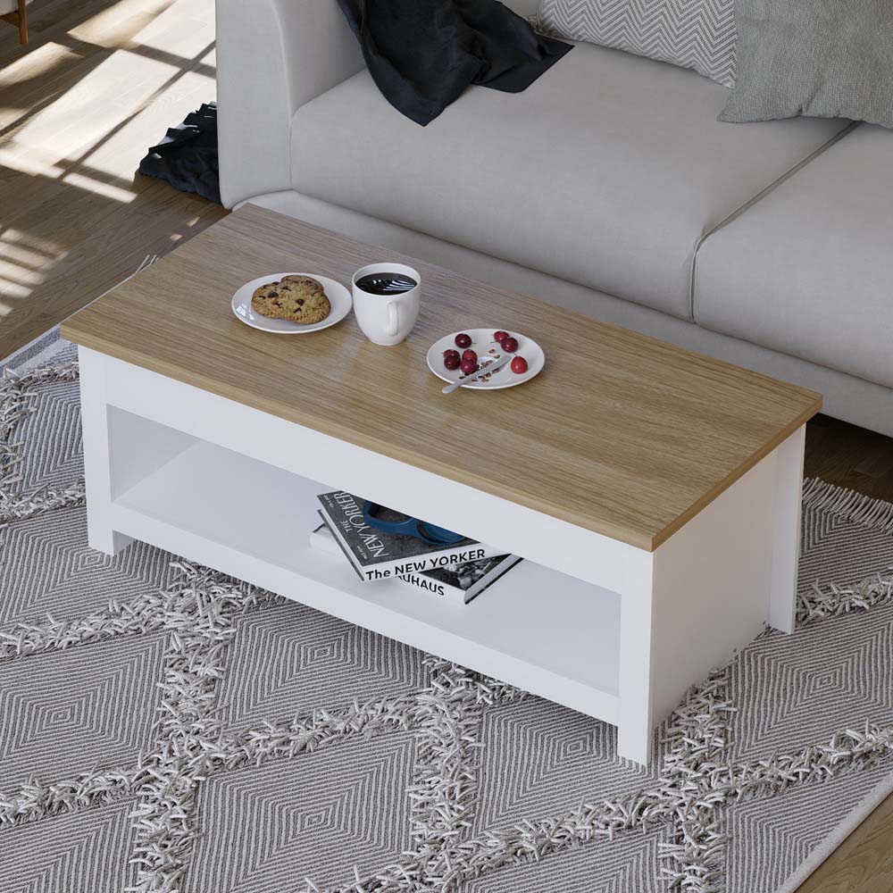 Vida Designs Arlington Sliding Top White Coffee Table Image 5