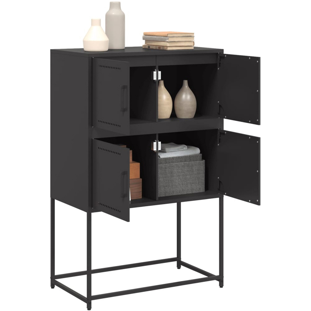 vidaXL 4 Door Black Industrial Metal Sideboard Image 5