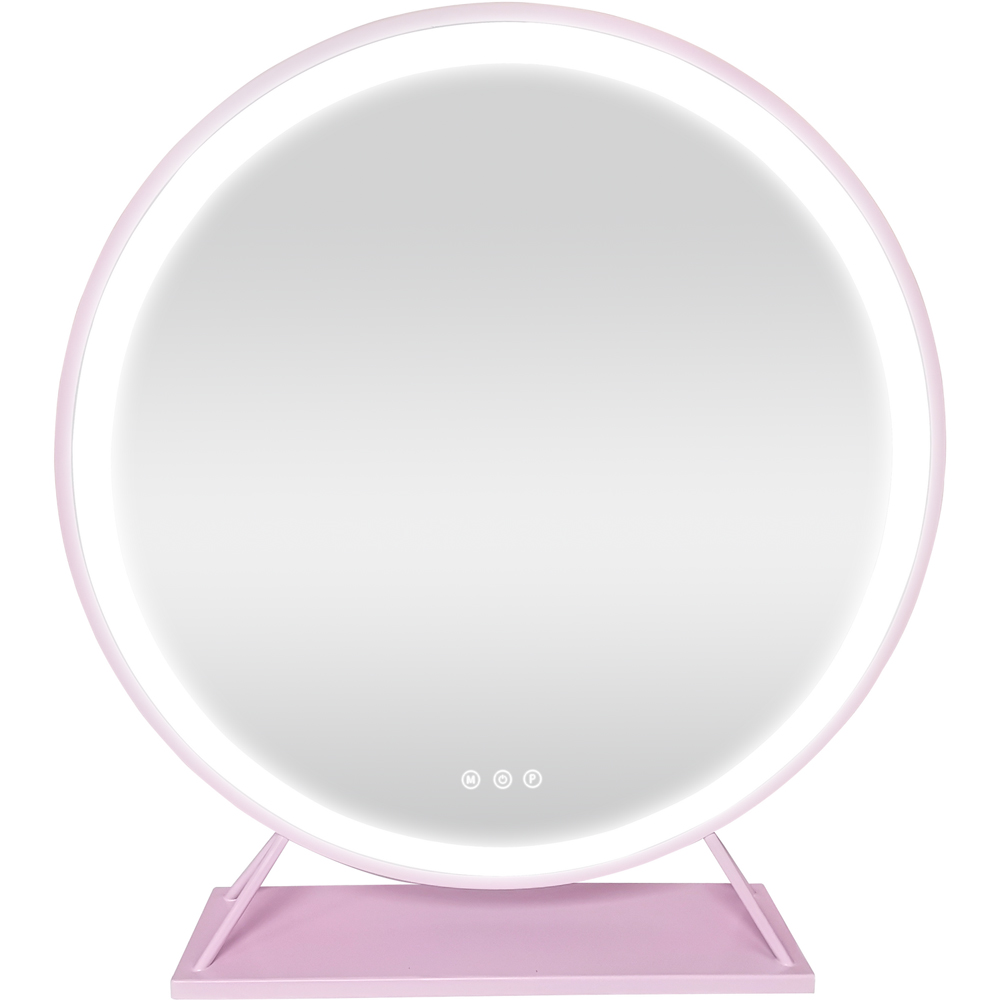Round Standing Hollywood LED Mirror Pink Image 6