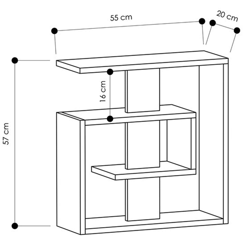Decortie Saly Oak and White Modern Side End Table Image 4