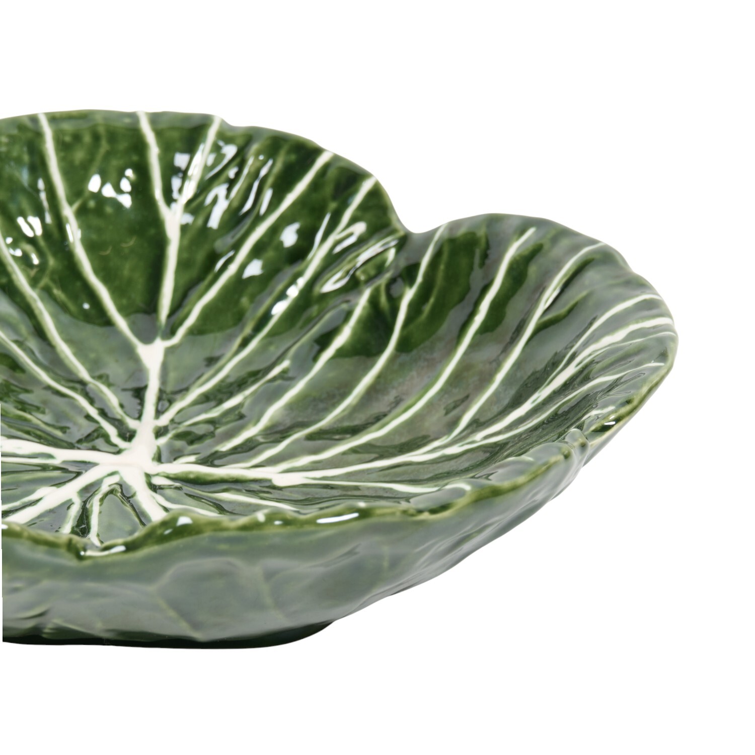 Embossed Cabbage Leaf Bowl Green Image 4