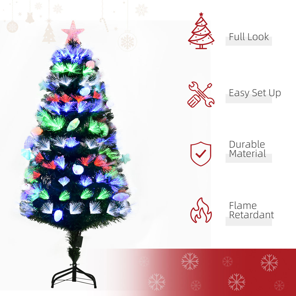 Everglow Fibre Optic LED Green Artificial Christmas Tree with Baubles 5ft Image 5